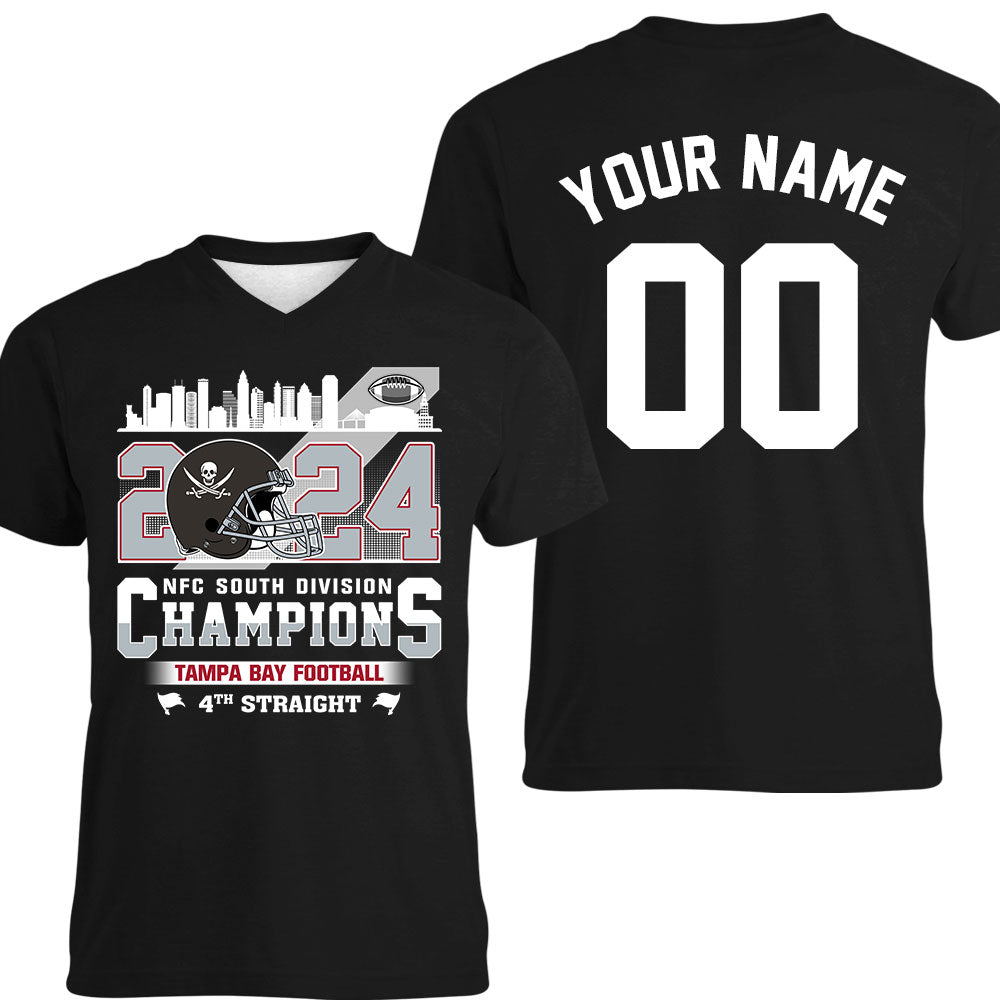 2024 Tampa Bay Football NFC South Division Champions Skyline Double Sided Sweatshirt, 2024 NFC South Champs 2 Sided Custom Sweatshirt