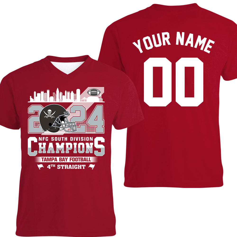 2024 Tampa Bay Football NFC South Division Champions Skyline Double Sided Sweatshirt, 2024 NFC South Champs 2 Sided Custom Sweatshirt