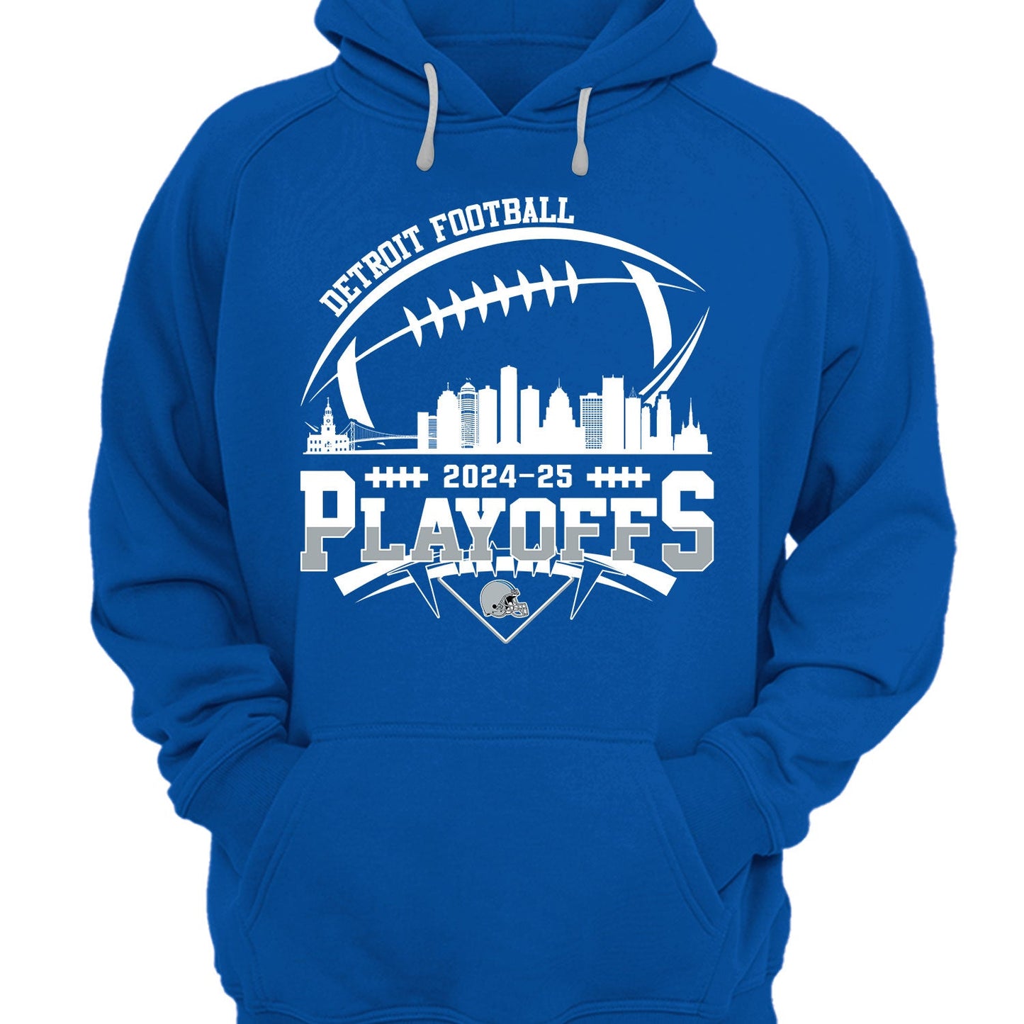Detroit American Football 2024-25 Playoffs Skyline V-neck Shirt, Playoffs Detroit Game Day V-neck Shirts, V-neck For Detroit Football Fans
