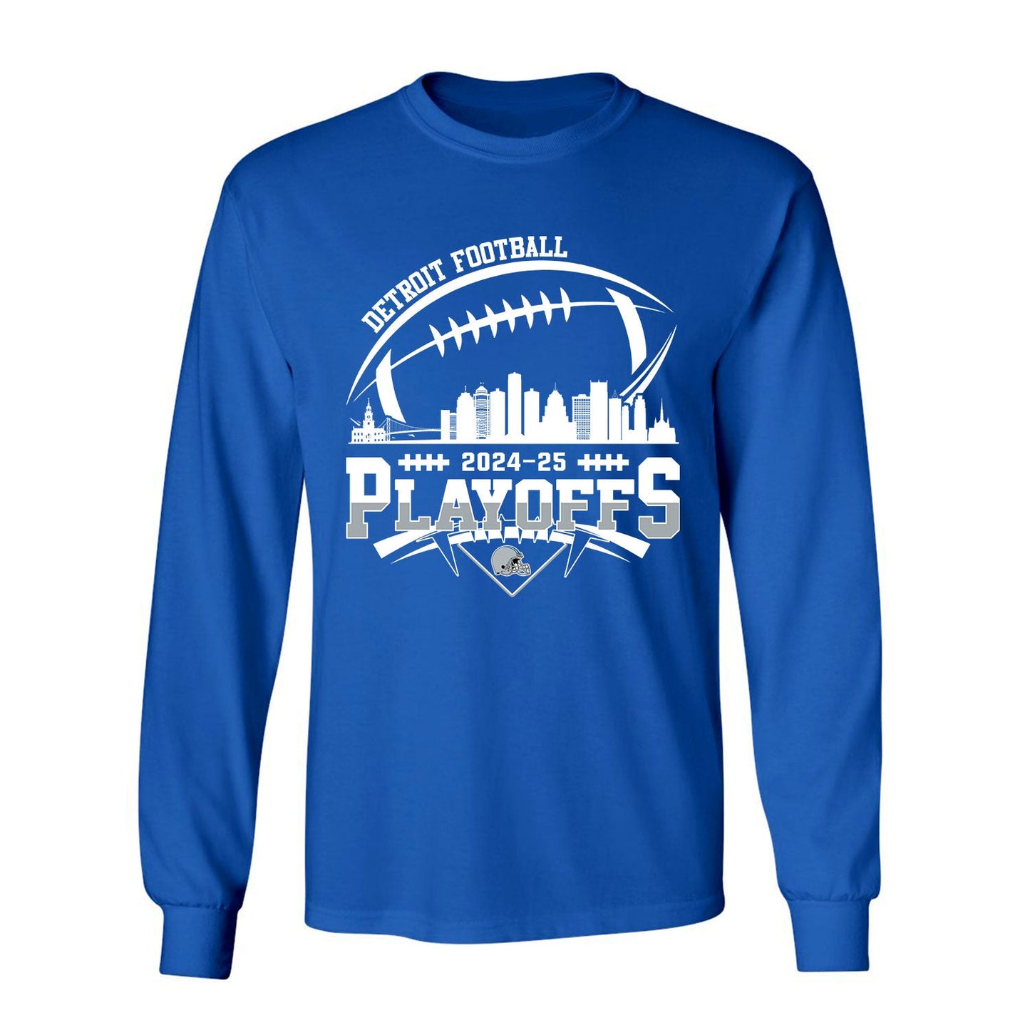 Detroit American Football 2024-25 Playoffs Skyline V-neck Shirt, Playoffs Detroit Game Day V-neck Shirts, V-neck For Detroit Football Fans