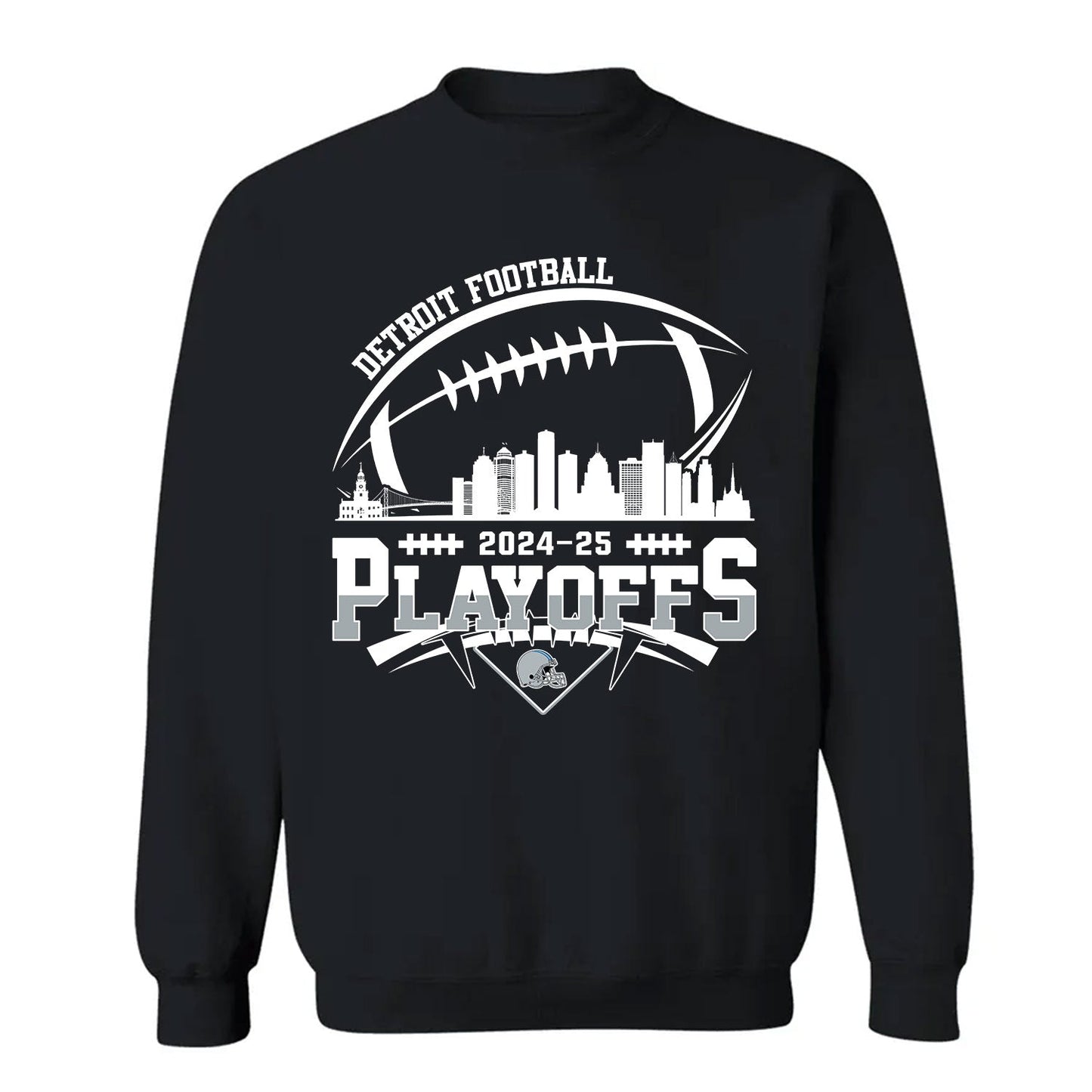 Detroit American Football 2024-25 Playoffs Skyline Hoodie, Detroit Game Day Division Hoodie, Detroit Playoffs Hoodie For Detroit Football Fans