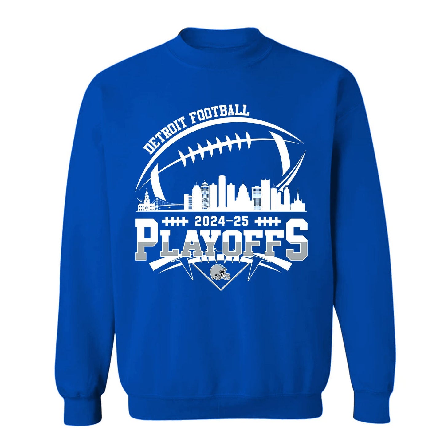 Detroit American Football 2024-25 Playoffs Skyline V-neck Shirt, Playoffs Detroit Game Day V-neck Shirts, V-neck For Detroit Football Fans