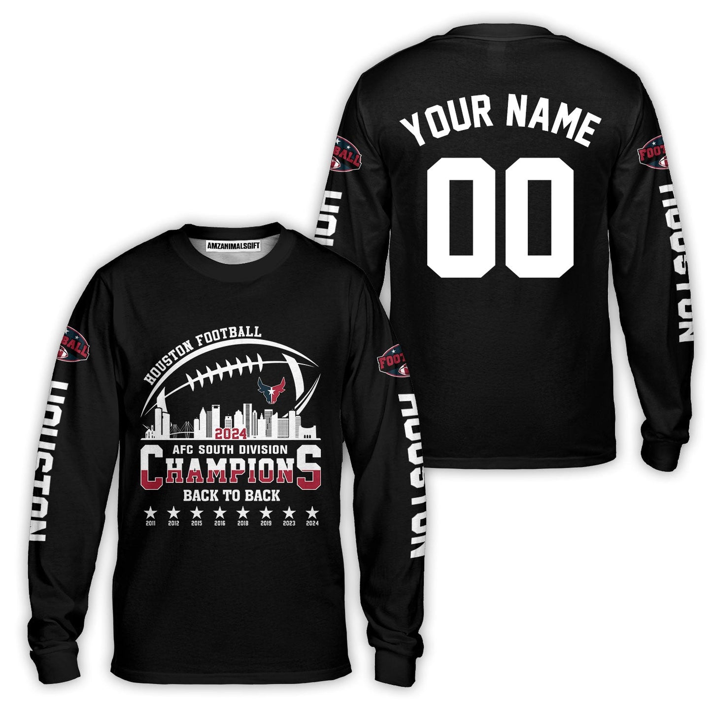 2024 Houston American Football AFC South Champions Custom Hoodie Shirts, Custom Houston Football Division Champion Hoodie Apparel
