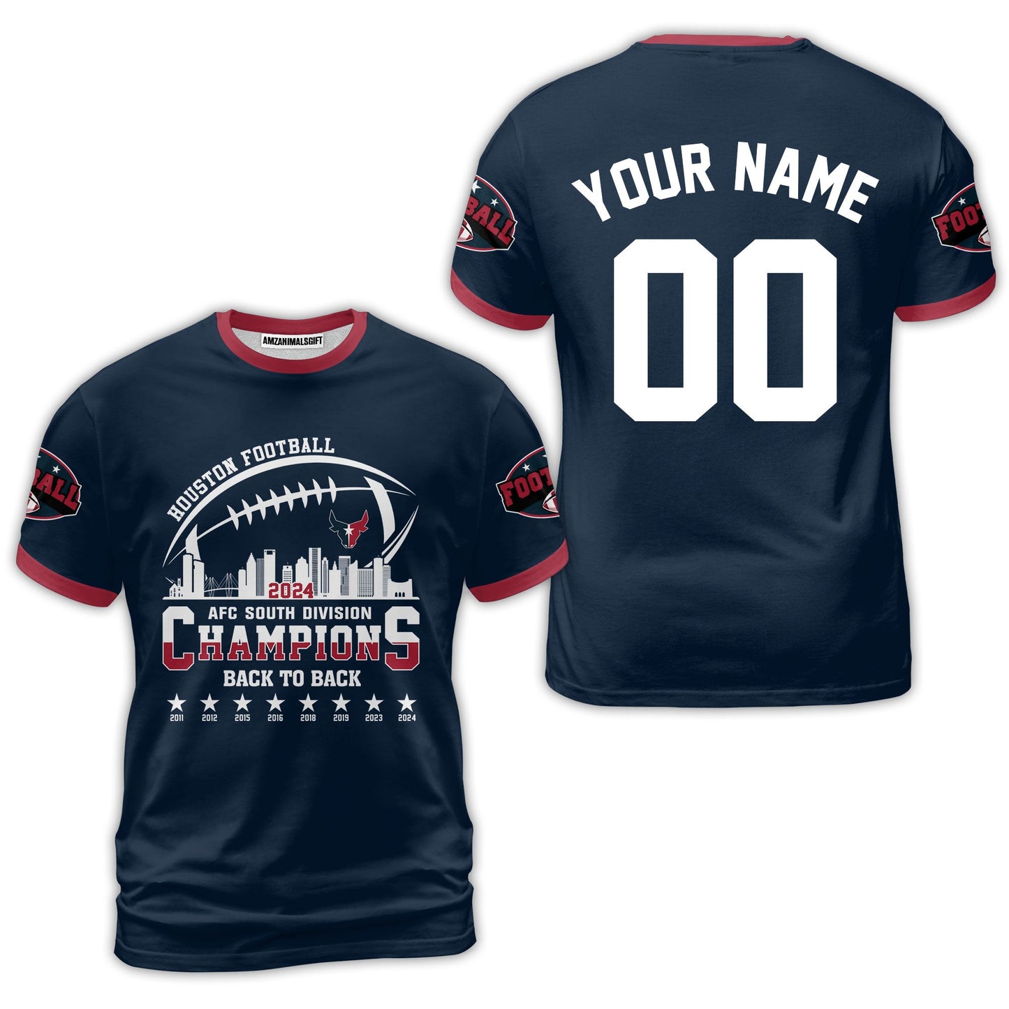 2024 Houston American Football AFC South Champions Custom Hoodie Shirts, Custom Houston Football Division Champion Hoodie Apparel