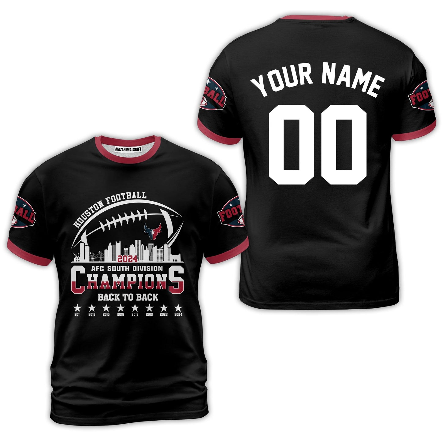 2024 Houston American Football AFC South Champions Custom Hoodie Shirts, Custom Houston Football Division Champion Hoodie Apparel