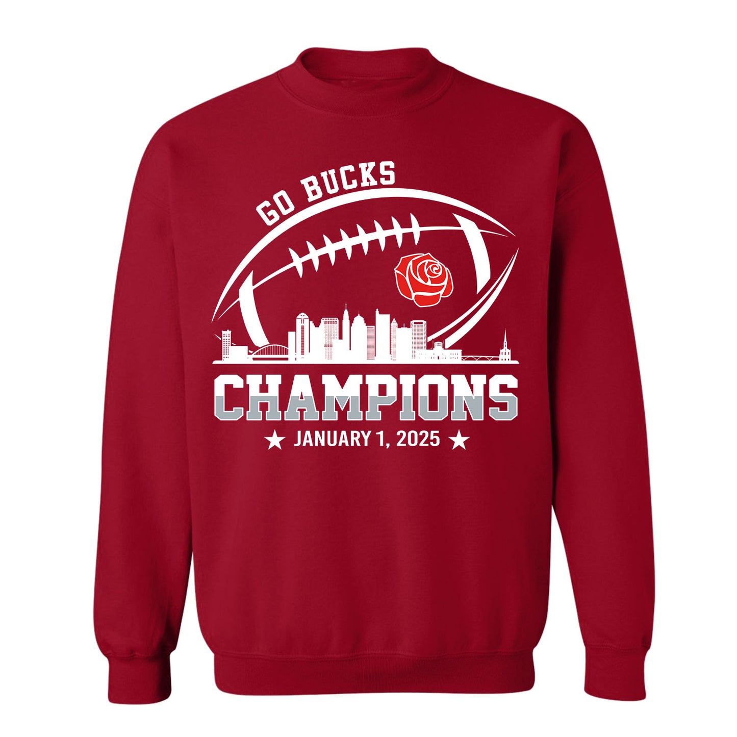 2025 Rose Champions Skyline Sweatshirt, Go Bucks Football 2025 Rose Champions Sweatshirt For Go Bucks Football Fans