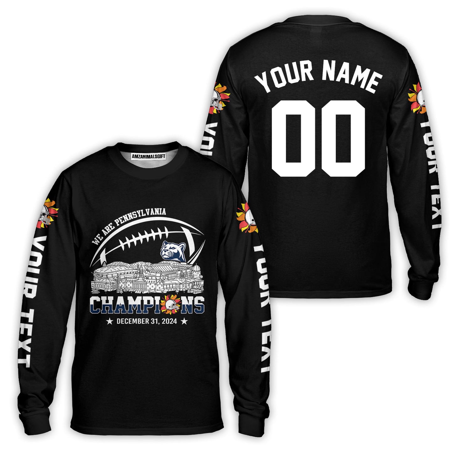 2024 Fiesta Champions Skyline Custom Baseball Jersey Shirt, We Are Pennsylvania Football 2024 Fiesta Champions 2 Sided Custom Baseball Jersey Shirts