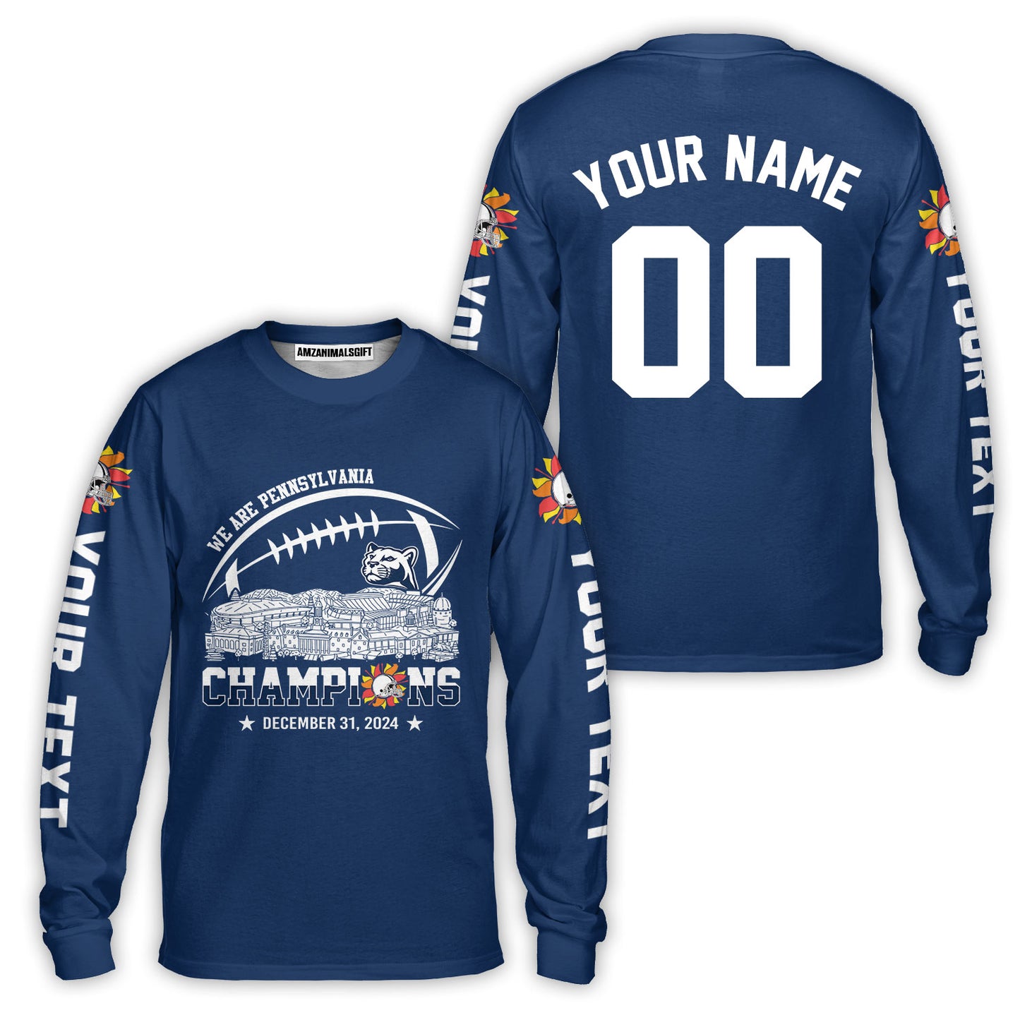 2024 Fiesta Champions Skyline Custom Baseball Jersey Shirt, We Are Pennsylvania Football 2024 Fiesta Champions 2 Sided Custom Baseball Jersey Shirts