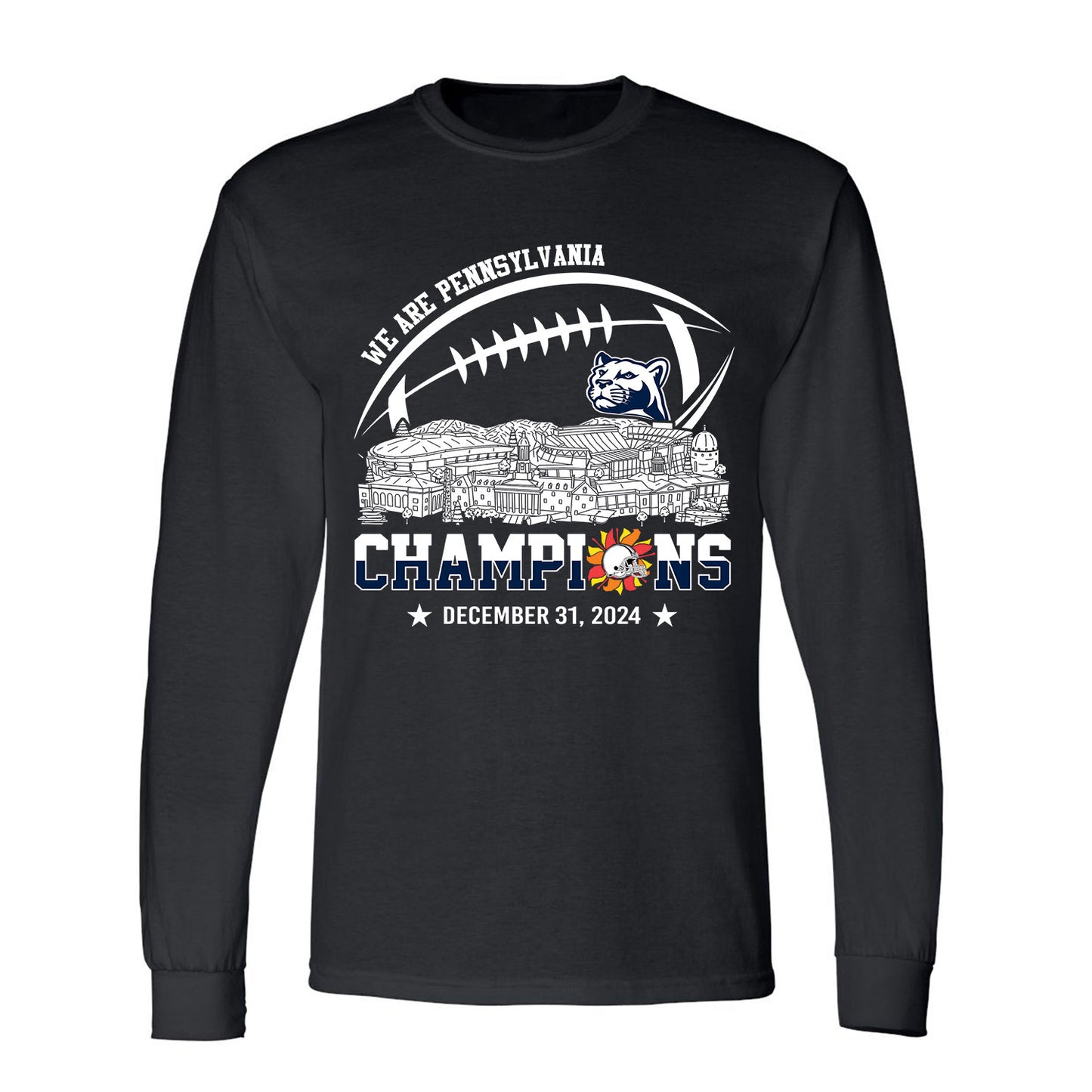 2024 Fiesta Champions Skyline Long Sleeve Shirt, We Are Pennsylvania Football 2024 Fiesta Champions Long Sleeve Shirts For Pennsylvania Football Fans