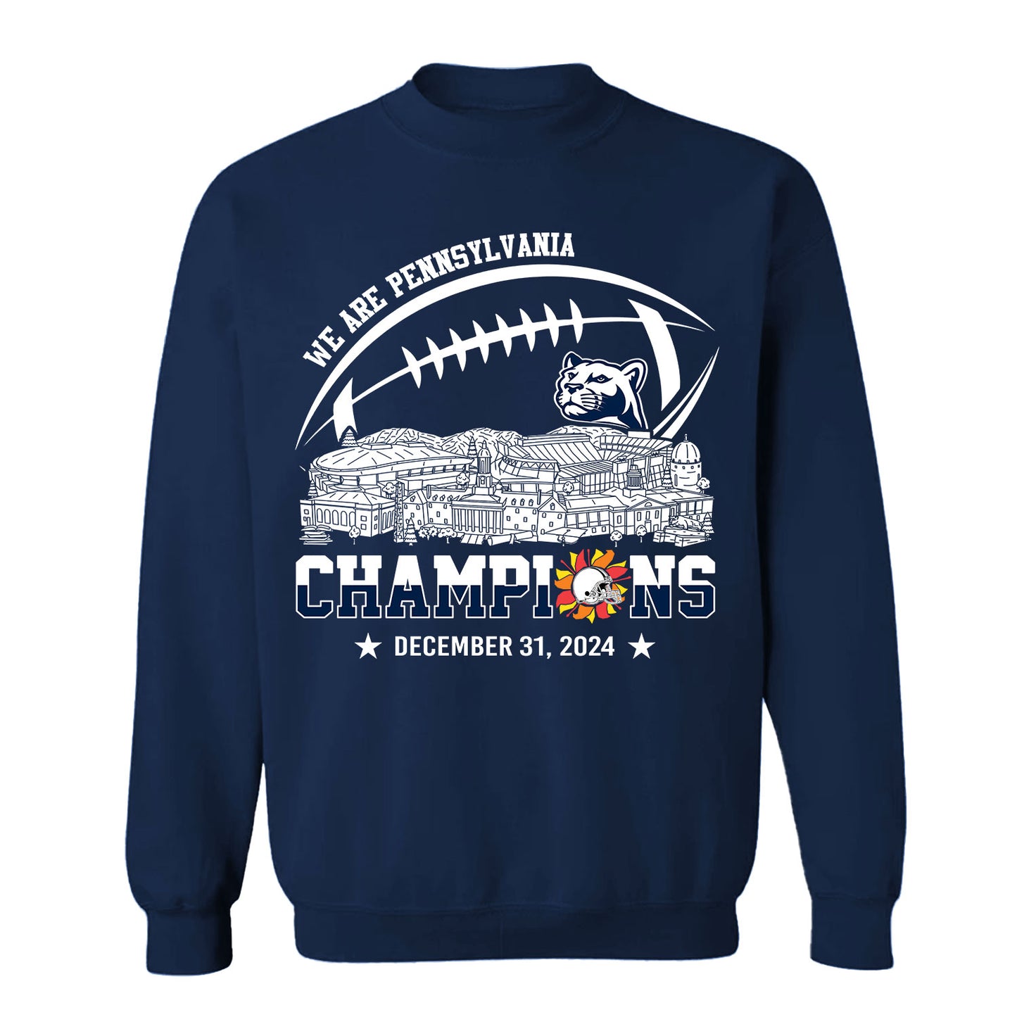 2024 Fiesta Champions Skyline Long Sleeve Shirt, We Are Pennsylvania Football 2024 Fiesta Champions Long Sleeve Shirts For Pennsylvania Football Fans