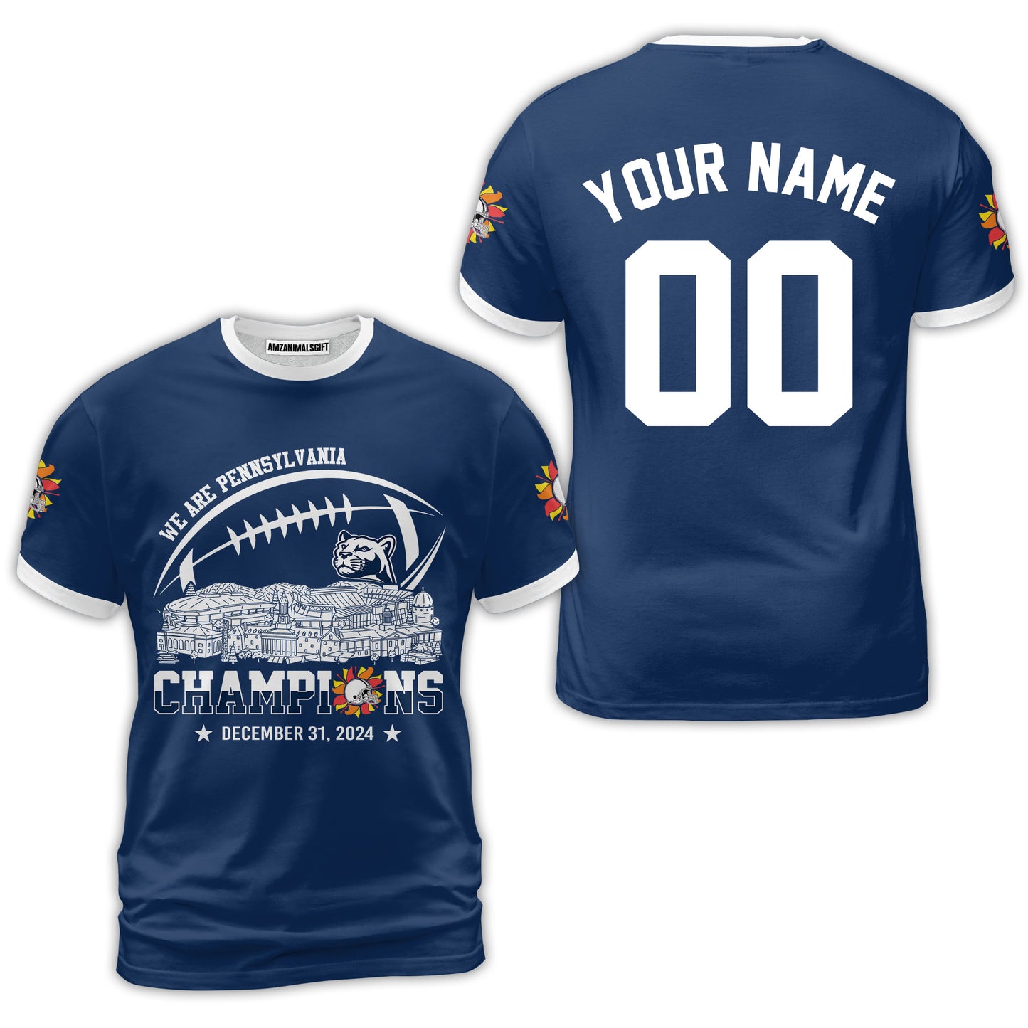 2024 Fiesta Champions Skyline Custom Baseball Jersey Shirt, We Are Pennsylvania Football 2024 Fiesta Champions 2 Sided Custom Baseball Jersey Shirts