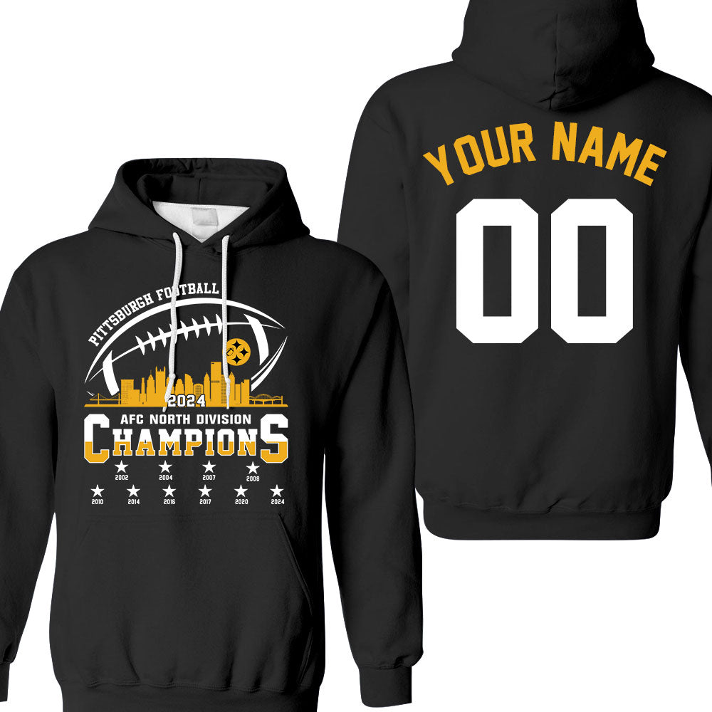 Pittsburgh American Football 2024-25 Playoffs Skyline Double Sided Long Sleeve Shirts, Pittsburgh Game Day Division 2 Sided Long Sleeve Shirt