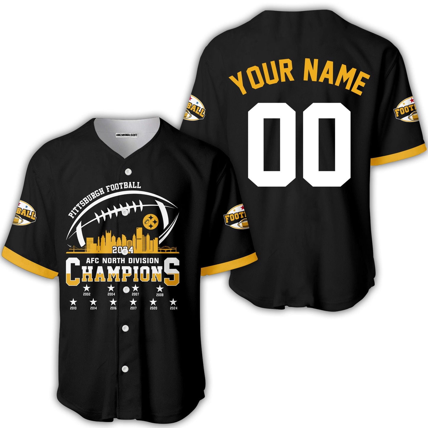 Pittsburgh American Football 2024-25 Playoffs Skyline Custom Hoodie, Pittsburgh Game Day Division Custom, Double Sided Hoodie For Pittsburgh Football