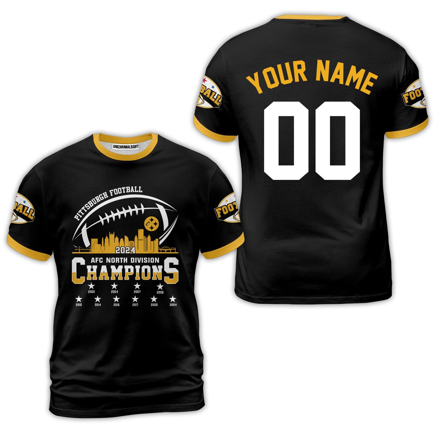 Pittsburgh American Football 2024-25 Playoffs Skyline Custom Hoodie, Pittsburgh Game Day Division Custom, Double Sided Hoodie For Pittsburgh Football