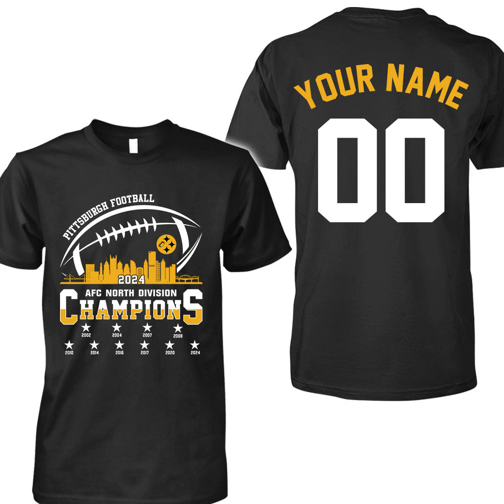 Pittsburgh American Football 2024-25 Playoffs Skyline Double Sided Long Sleeve Shirts, Pittsburgh Game Day Division 2 Sided Long Sleeve Shirt