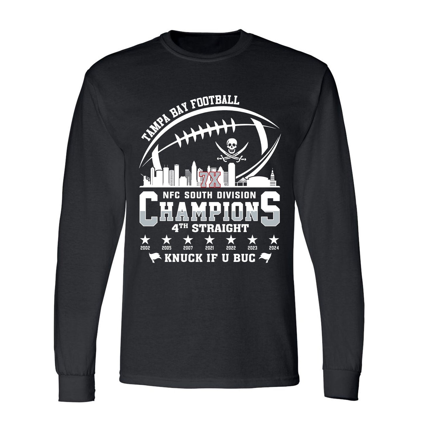 Tampa Bay Football 2024 NFC South Division Champions Skyline Shirts, 2024 NFC South Champs Shirts For Tampa Bay Football Fans