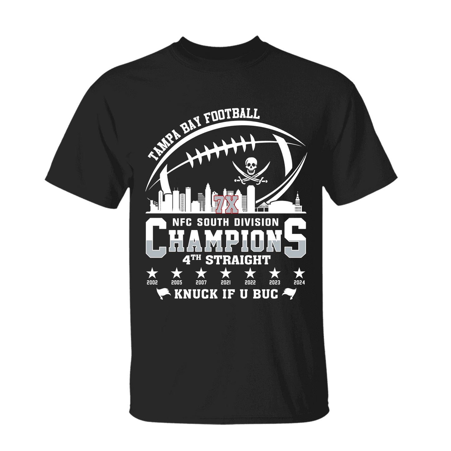 Tampa Bay Football 2024 NFC South Division Champions Skyline Shirts, 2024 NFC South Champs Shirts For Tampa Bay Football Fans