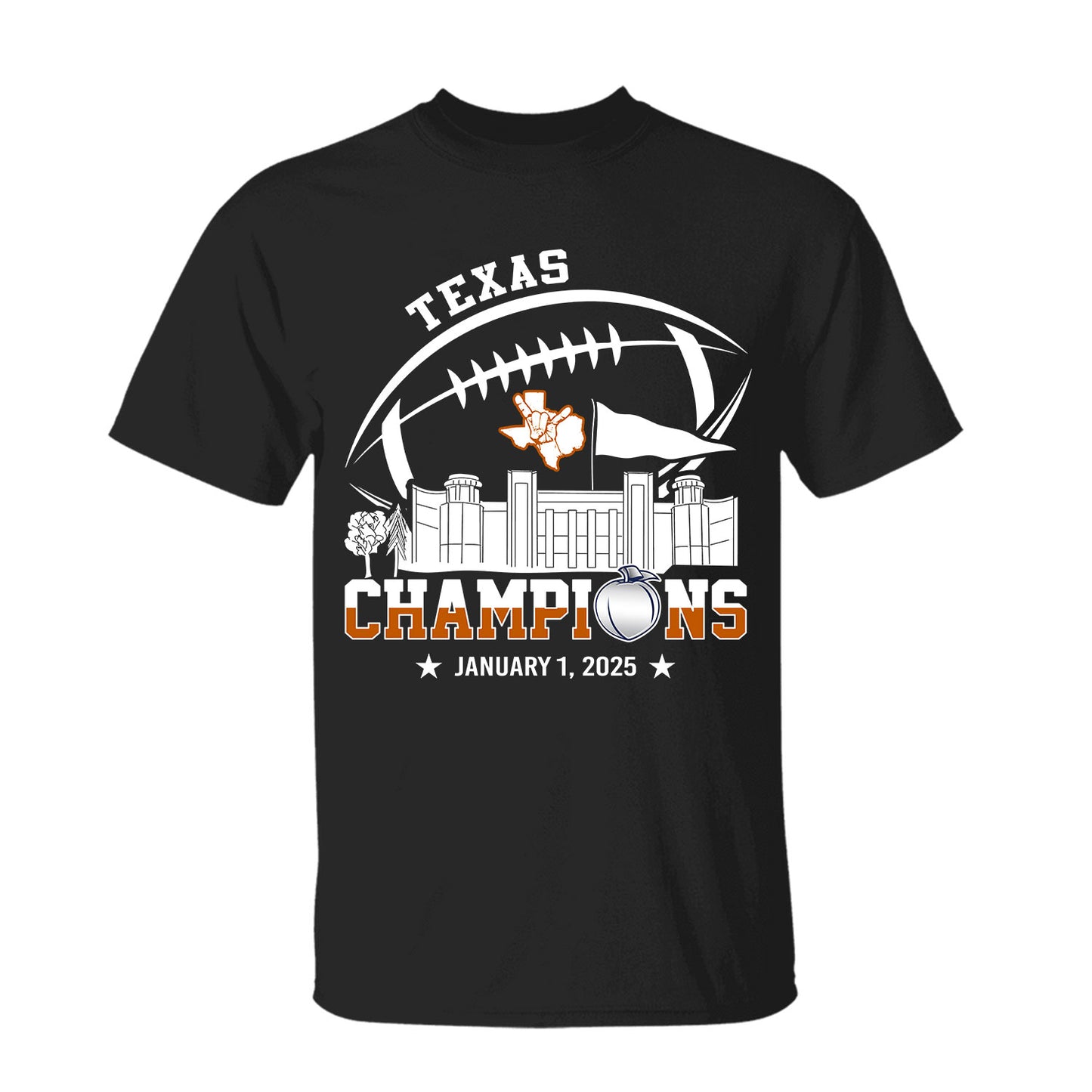 2025 Peach Champions Skyline Hoodie Sweatshirt, Texas Football 2025 Peach Champions Hoodie Sweatshirt For Texas Football Fans