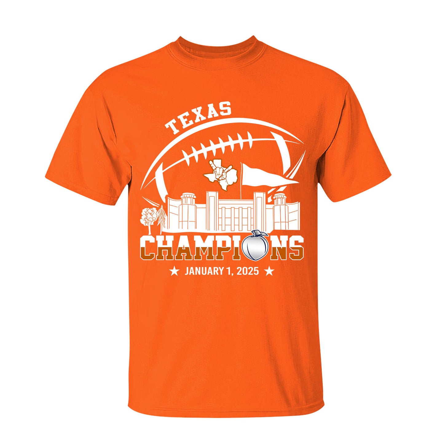 2025 Peach Champions Skyline Hoodie Sweatshirt, Texas Football 2025 Peach Champions Hoodie Sweatshirt For Texas Football Fans