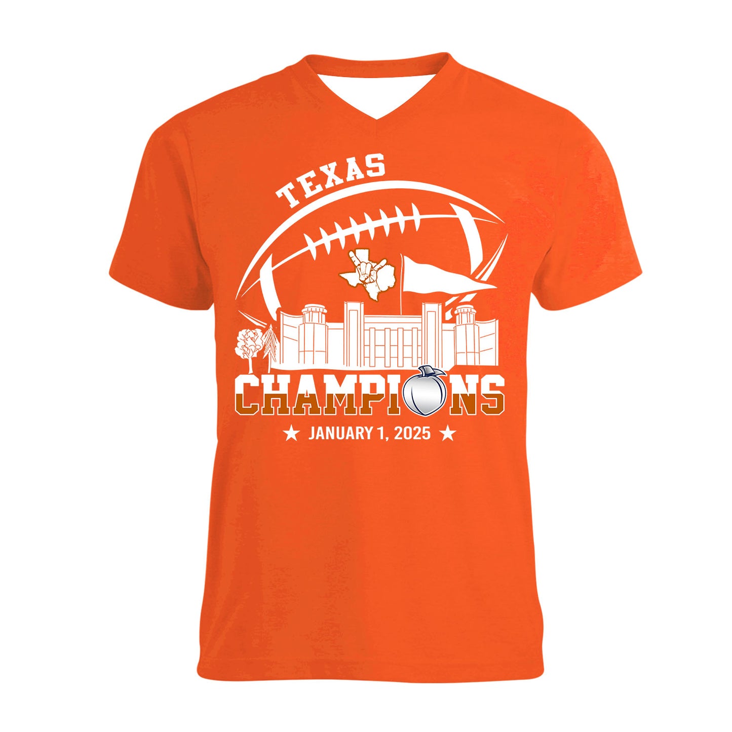 2025 Peach Champions Skyline Hoodie Sweatshirt, Texas Football 2025 Peach Champions Hoodie Sweatshirt For Texas Football Fans