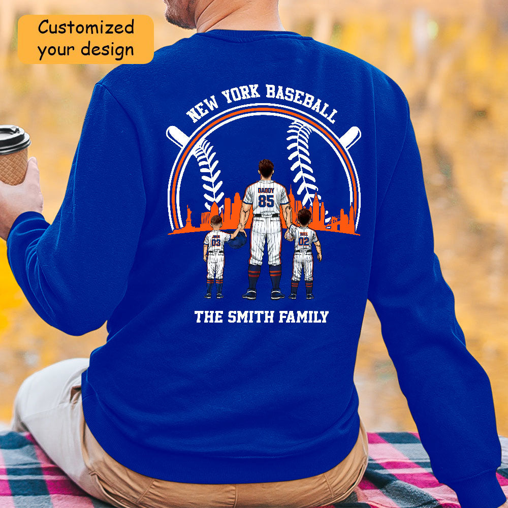 Personalized New York Baseball Family Dad Shirt, Perfect Gift For Dad, Father, Grandpa, Family, Baseball Lovers