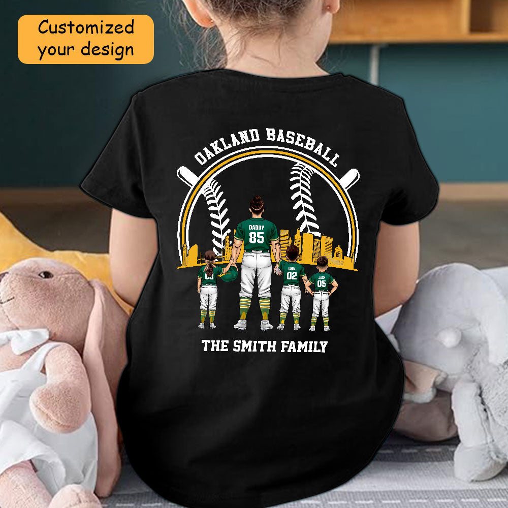 Personalized Oakland Baseball Family Dad Shirt, Perfect Gift For Dad, Father, Grandpa, Family, Baseball Lovers