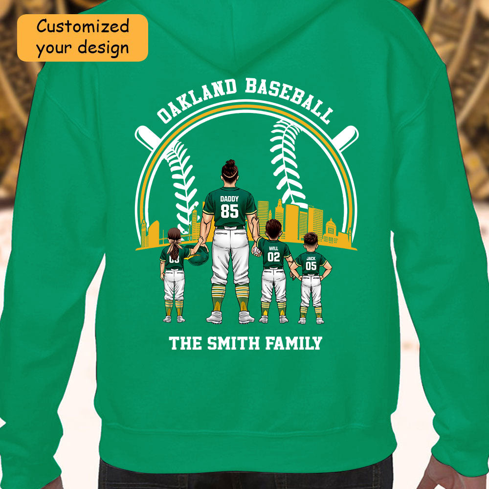 Personalized Oakland Baseball Family Dad Shirt, Perfect Gift For Dad, Father, Grandpa, Family, Baseball Lovers