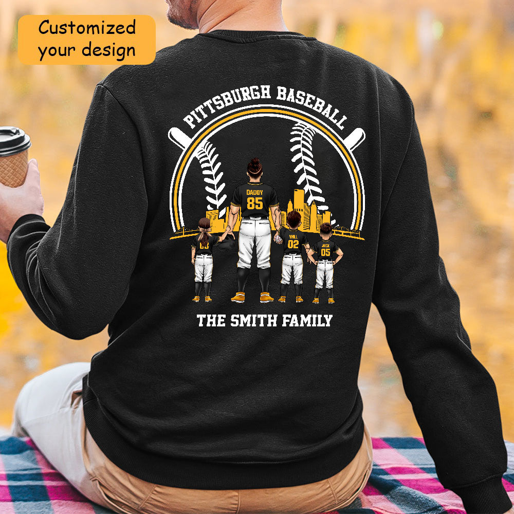 Personalized Pittsburgh Baseball Family Dad Shirt, Perfect Gift For Dad, Father, Grandpa, Family, Baseball Lovers