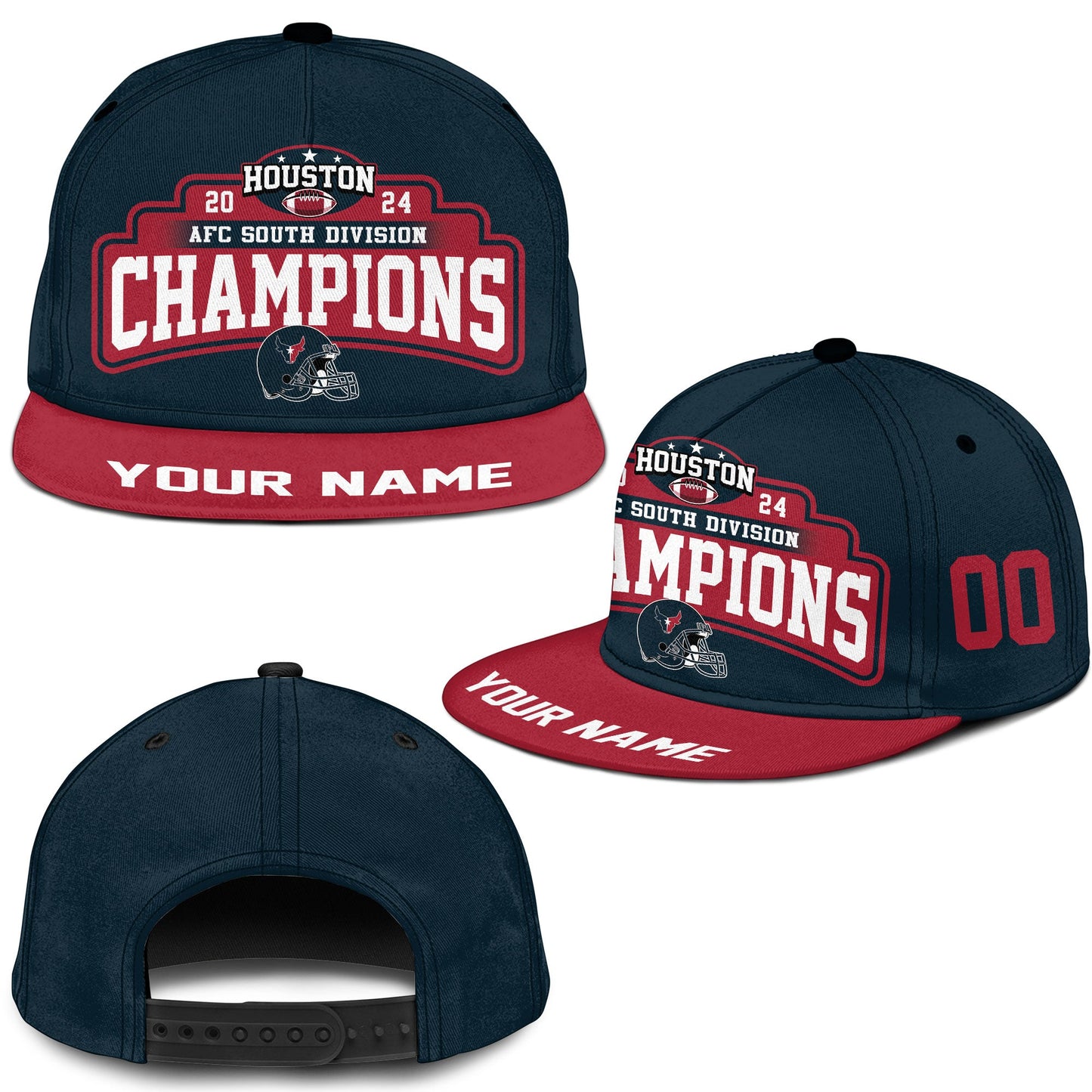 Houston American Football 2024 AFC South Champions Classic Hat Cap Custom, Houston Football Division South Champs Classic Hat Cap