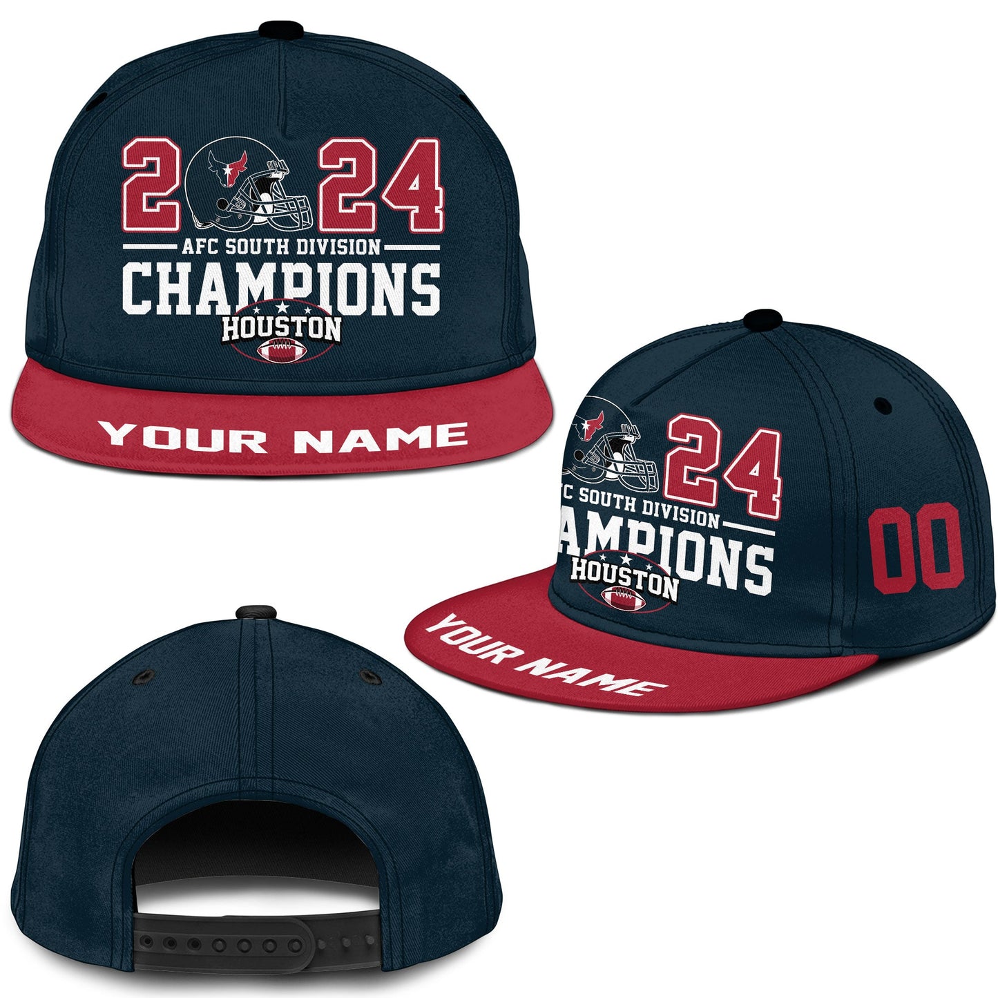 Houston American Football 2024 AFC South Champions Classic Hat Cap Custom, Houston Football Division South Champs Classic Hat Cap