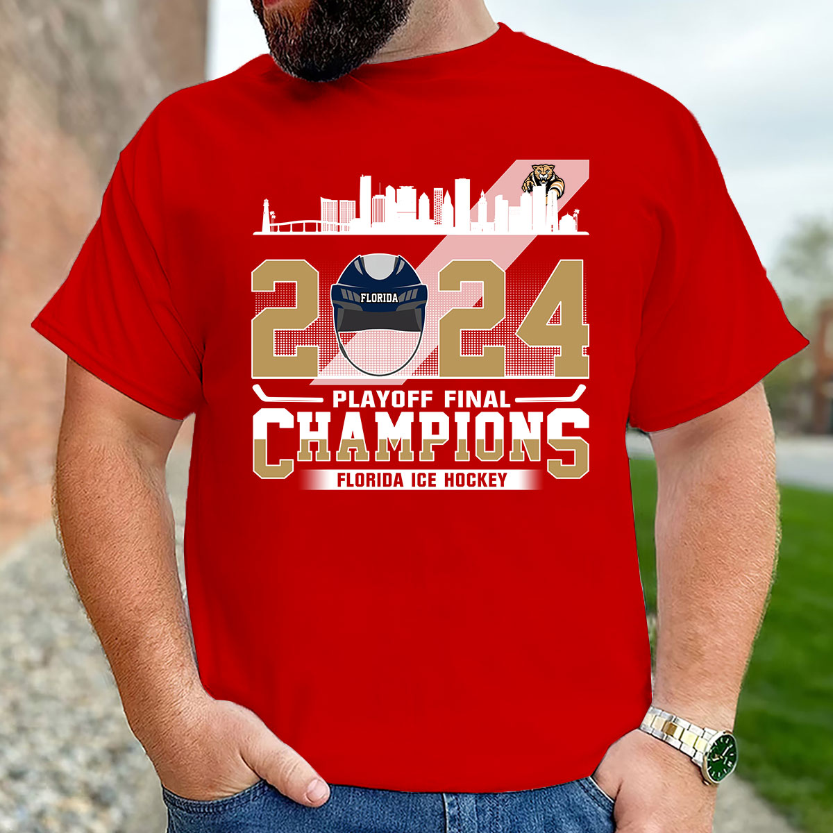 Florida Ice Hockey 2024 Playoff Final Champions Sweatshirt, Florida Hockey Skyline Shirt Gift For Florida Ice Hockey Lovers