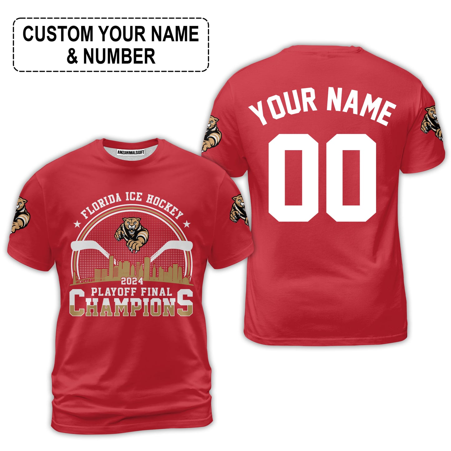 Customized Florida Ice Hockey 2024 Playoff Final Champions Sweatshirt, Florida Hockey Shirt For Florida Hockey Lovers - AOP