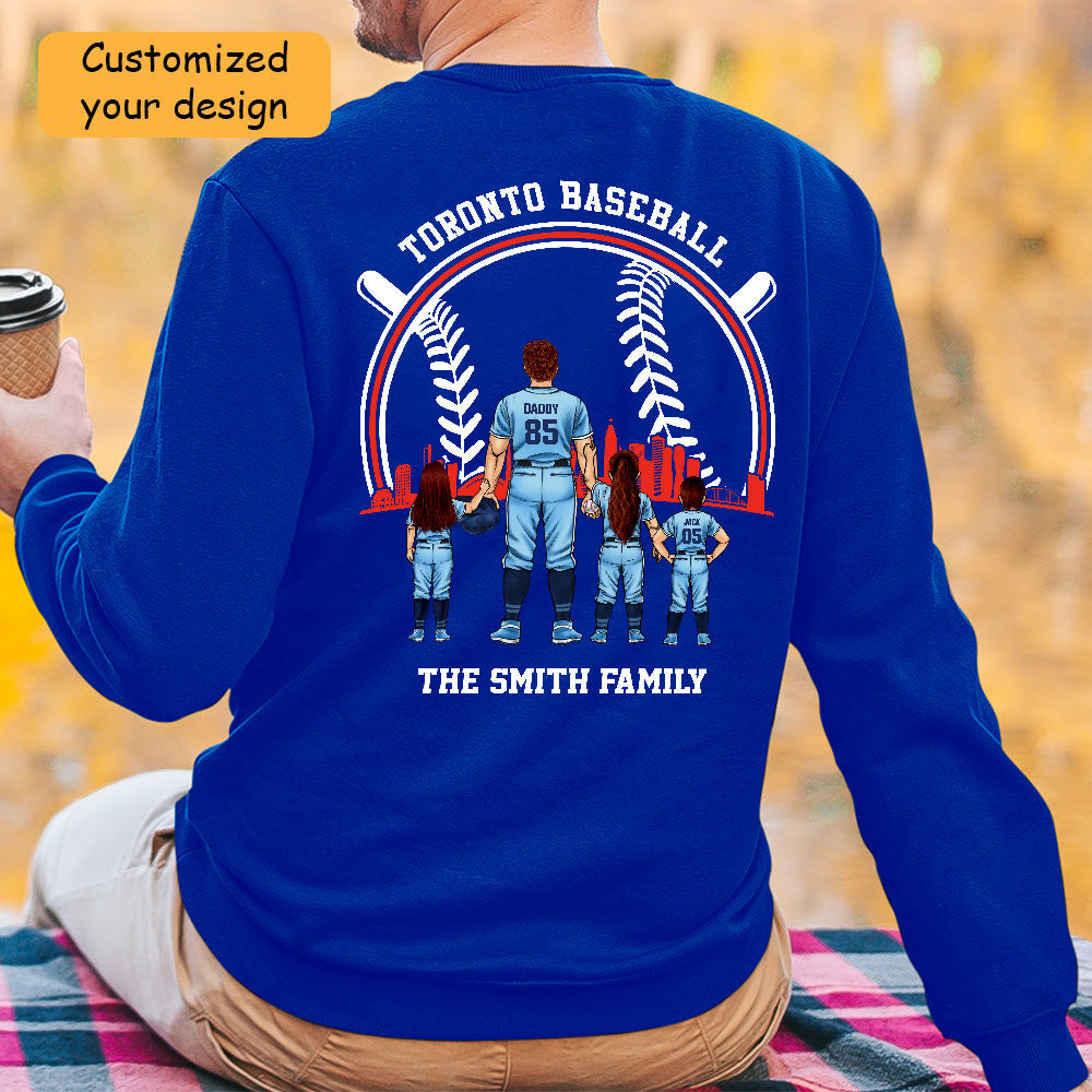 Personalized Toronto Baseball Family Dad Shirt, Perfect Gift For Dad, Father, Grandpa, Family, Baseball Lovers