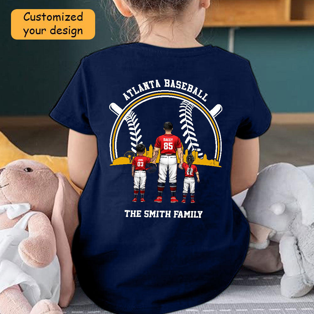 Personalized Atlanta Baseball Family Dad Shirt, Perfect Gift For Dad, Father, Grandpa, Family, Baseball Lovers