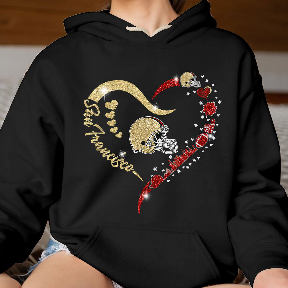San Francisco Football In My Heart Long Sleeve, T Shirts, Hoodie, Sweatshirt For Men & Women, San Francisco Lover
