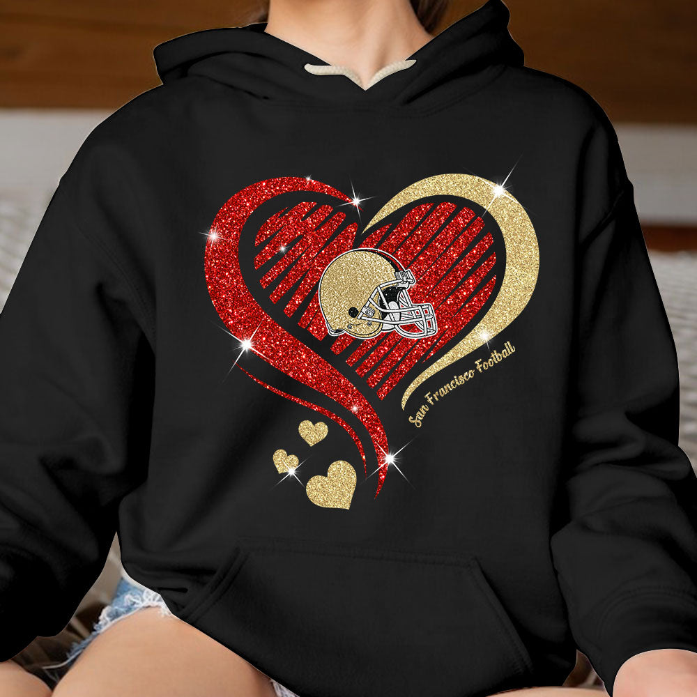San Francisco Football Twinkle Heart Long Sleeve, T Shirts, Hoodie, Sweatshirt For Men & Women, San Francisco Lover