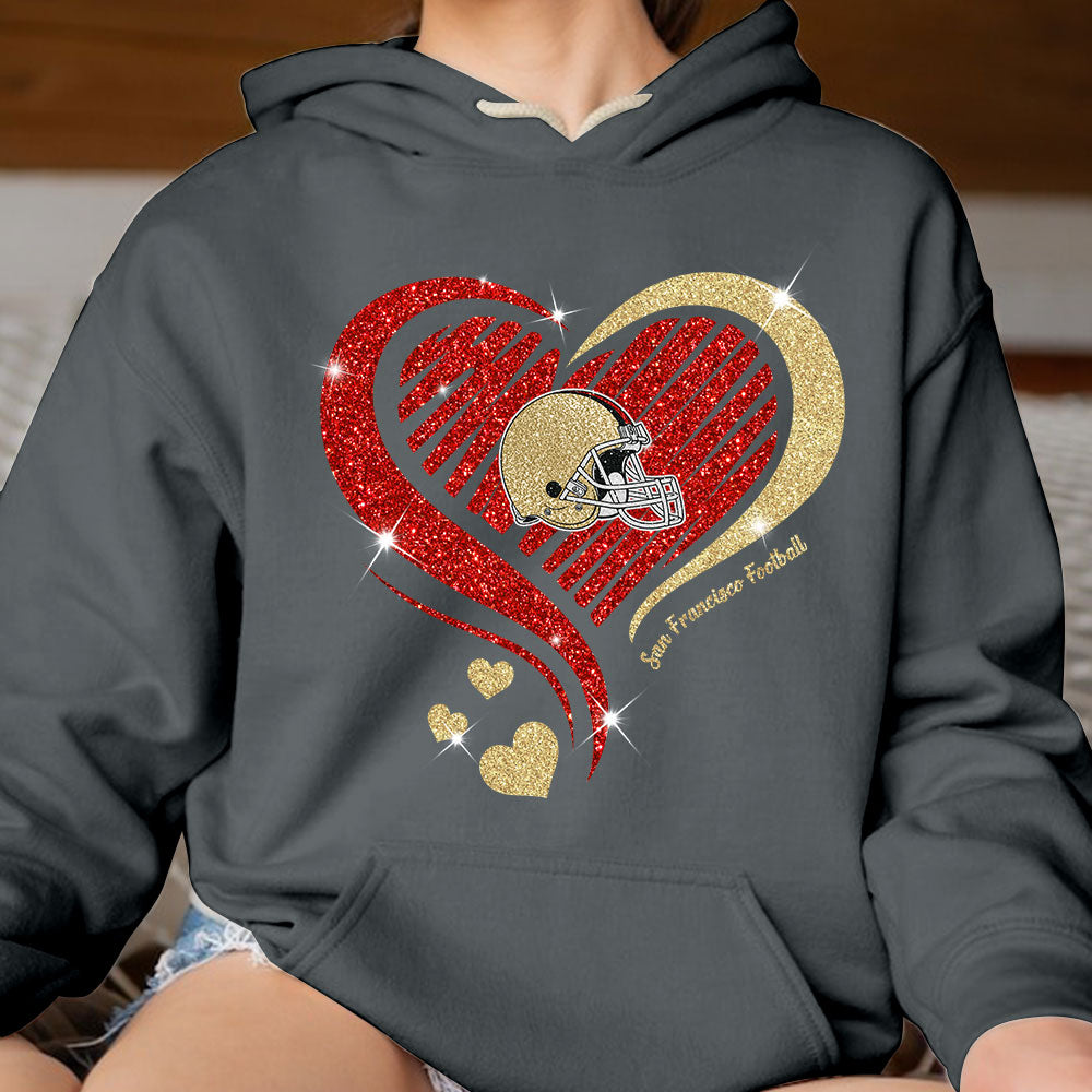 San Francisco Football Twinkle Heart Sweatshirt, Long Sleeve, T Shirts, Hoodie For Men & Women, San Francisco Lover
