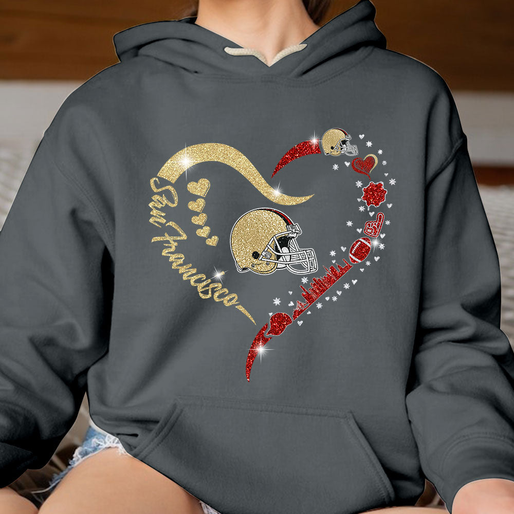 San Francisco Football In My Heart Long Sleeve, T Shirts, Hoodie, Sweatshirt For Men & Women, San Francisco Lover