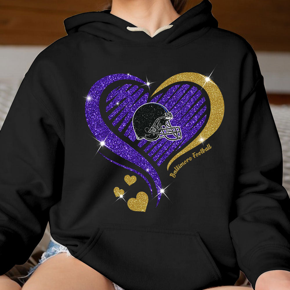 Baltimore Football Twinkle Heart Sweatshirt, Long Sleeve, T Shirts, Hoodie For Men & Women, Baltimore Lover