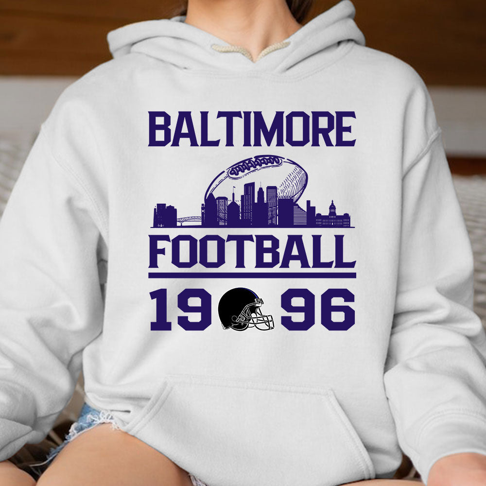 Baltimore Football Skyline Sweatshirt For Men Women Family Love Baltimore Sport, 1996 Baltimore Football Sweatshirt