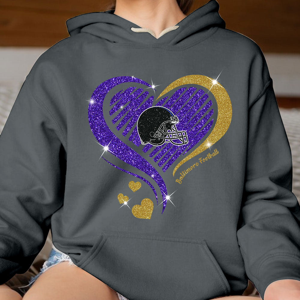Baltimore Football Twinkle Heart Sweatshirt, Long Sleeve, T Shirts, Hoodie For Men & Women, Baltimore Lover