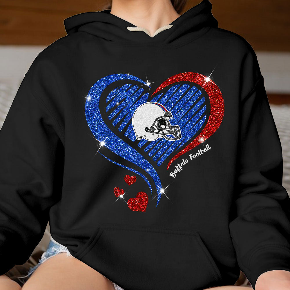 Buffalo Football Twinkle Heart Hoodie, T Shirts, Sweatshirt, Long Sleeve For Men & Women, Buffalo Lover
