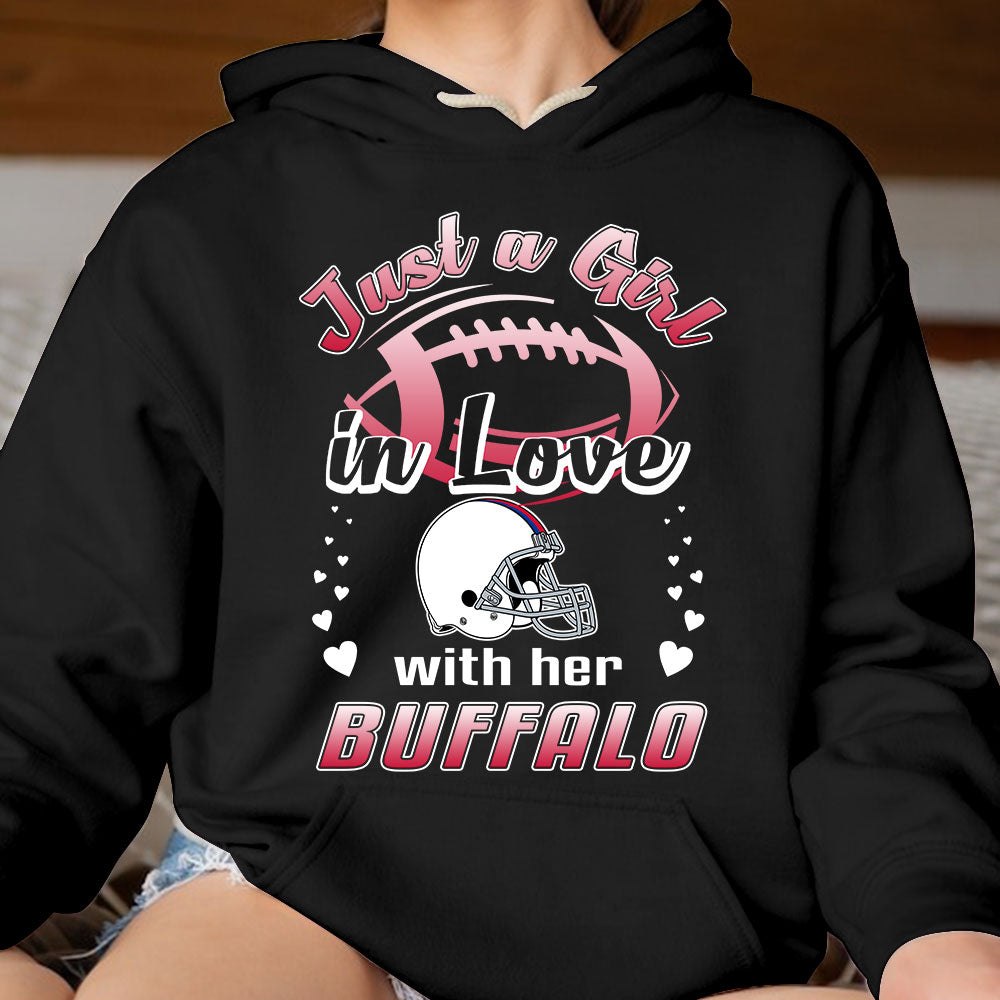 Buffalo Football Just A Girl In Love With her Buffalo Long Sleeve, Sweatshirt, Hoodie, T Shirt - Gift For Mens, Womens and Buffalo Lover