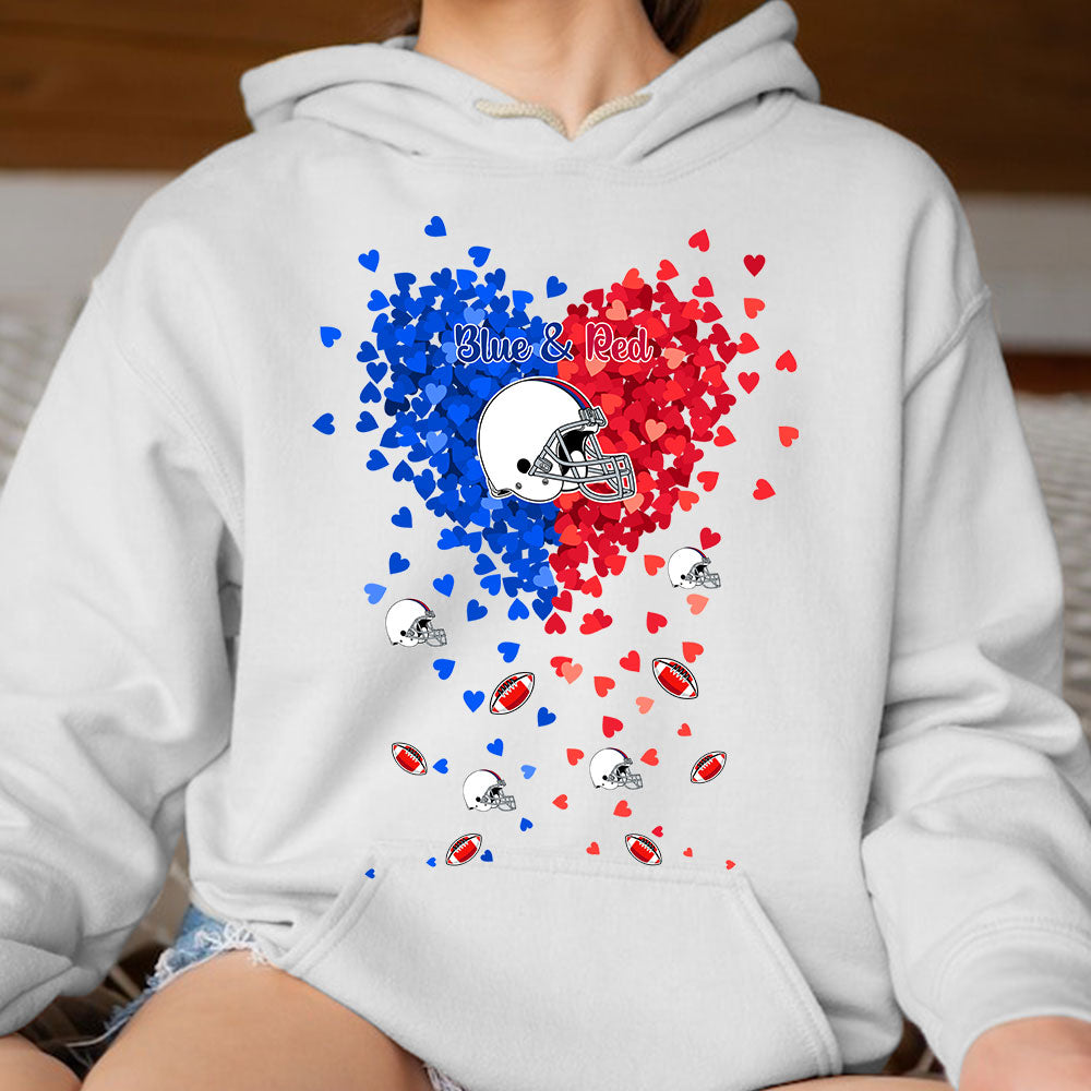 Buffalo Football Royal Blue and Red in My Heart Sweatshirt T Shirts hoodie - Gift For Mens, Womens and Buffalo Lovers