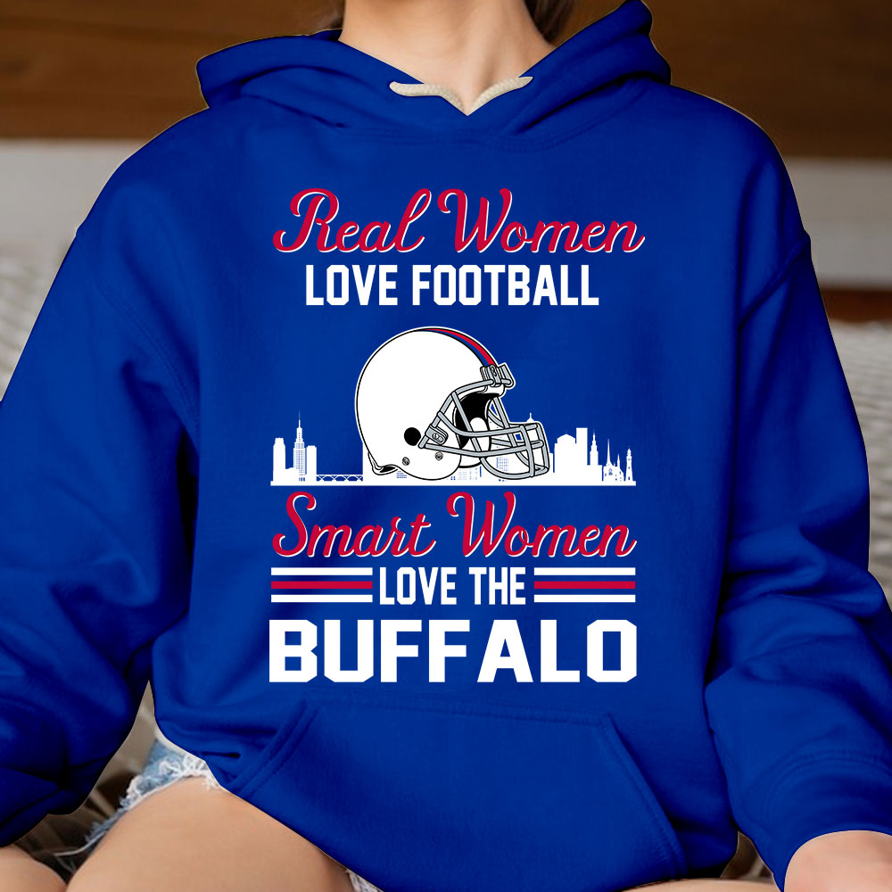 Buffalo Football Real Women Love Fottball Smart Women Love The Buffalo Long Sleeve, T Shirts, Hoodie, Sweatshirt For Buffalo Lovers