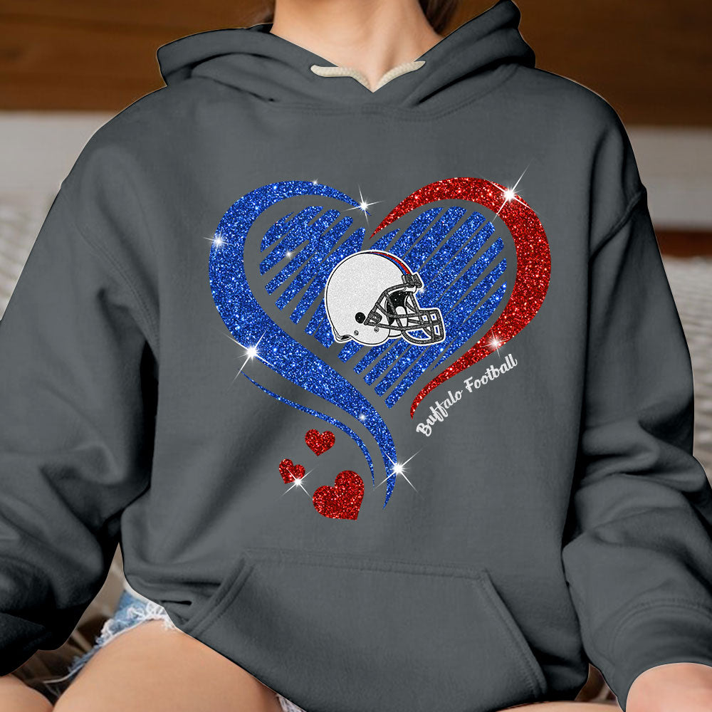 Buffalo Football Twinkle Heart Hoodie, T Shirts, Sweatshirt, Long Sleeve For Men & Women, Buffalo Lover