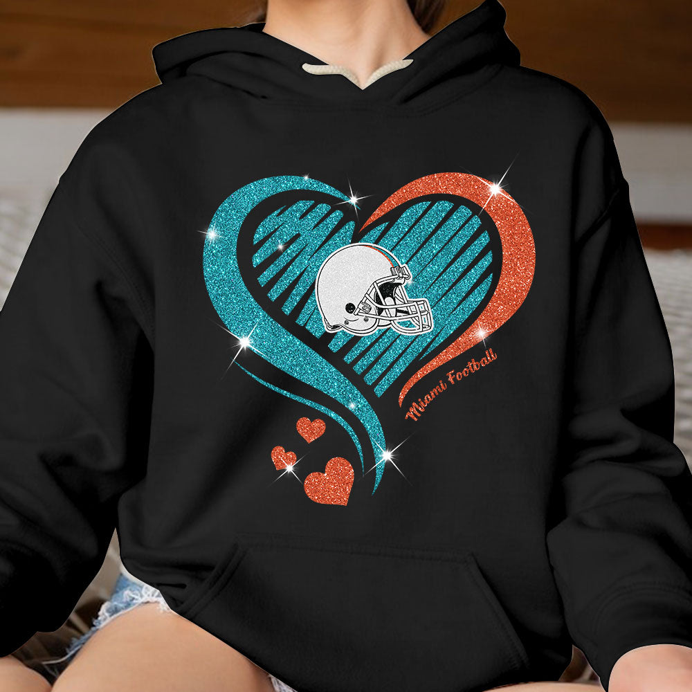 Miami Football Twinkle Heart T Shirts, Sweatshirt, Hoodie, Long Sleeve For Men & Women, Miami Lover