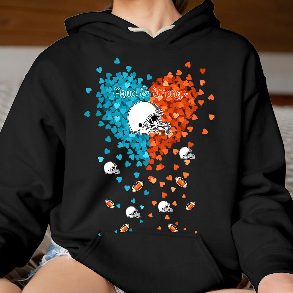 Miami Football Aqua and Orange in My Heart Sweatshirt T Shirts hoodie - Gift For Mens, Womens and Miami Lover