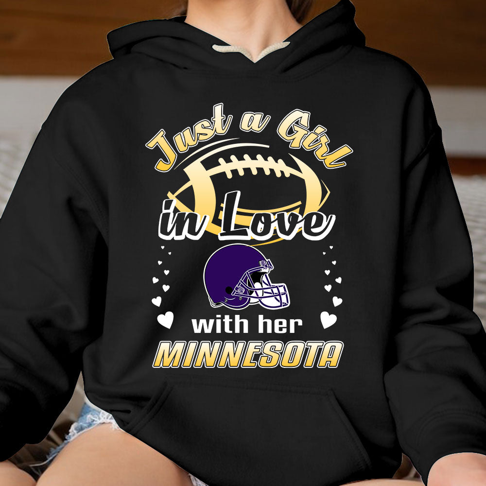 Minnesota Football Just A Girl In Love With her Minnesota Long Sleeve, Sweatshirt, Hoodie, T Shirt