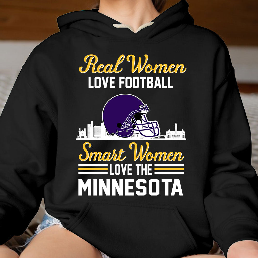 Minnesota Football Real Women Love Football Smart Women Love The Minnesota T Shirts, Hoodie, Sweatshirt, Long Sleeve For Minnesota Lovers